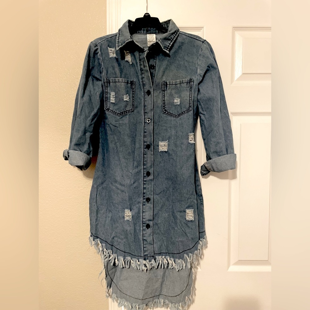 Long sleeve jean dress